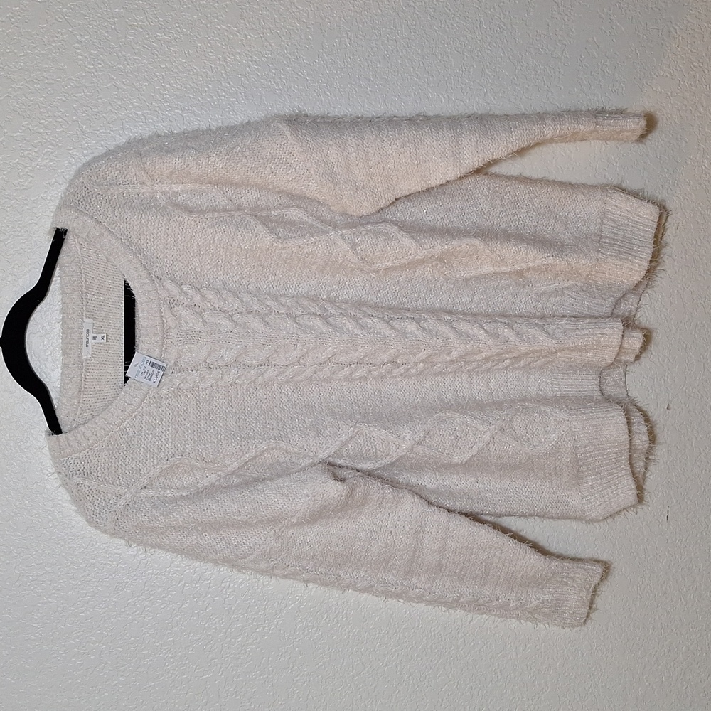 NWT Maurices XL White with glitter thread knit sweater